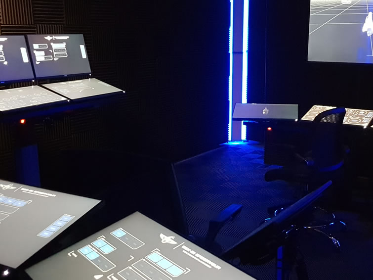 Interior of simulator from behind science console