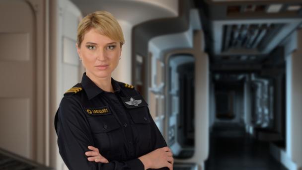 Warrant officer standing in corridor