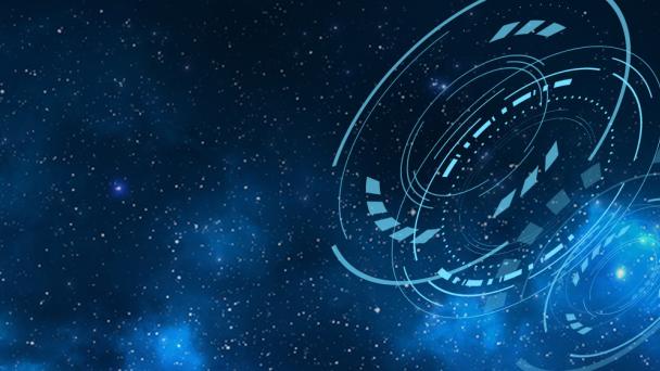 Targeting symbols over a starfield background