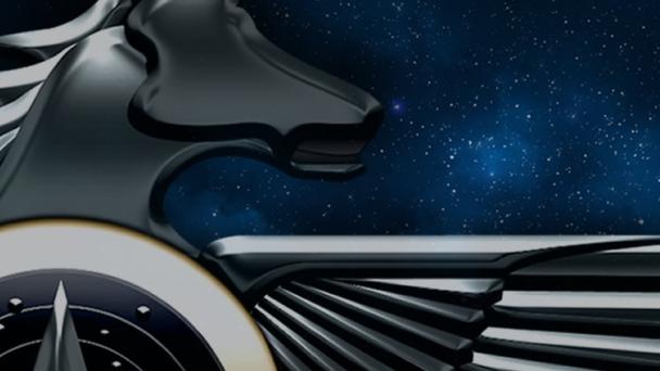 Endeavour icon closeup against starfield background