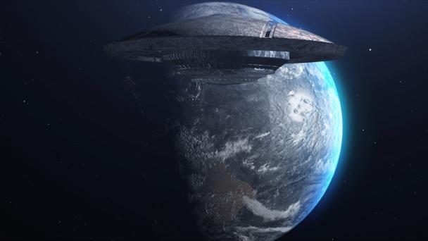 UFO in orbit around Earth